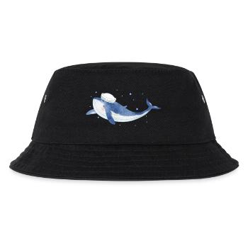 blauer Wal Fisch im Ozean mit Seemannsmütze - Kinder Bucket Hat - Schwarz - Vorne