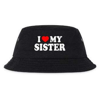 i love my sister - Kinder Bucket Hat - Schwarz - Vorne