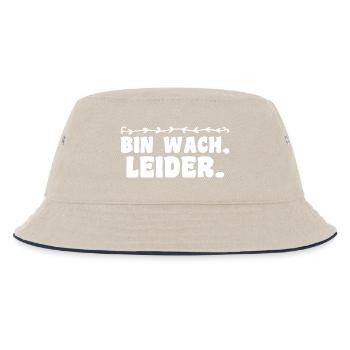 I'm awake unfortunately funny morning grouch humor irony - Kids’ Bucket Hat - ecru/navy - Front