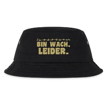 I'm awake unfortunately funny morning grouch humor irony - Kids’ Bucket Hat - black - Front