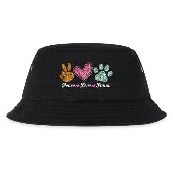 Peace Love Paws Animal Lover Design - Kids’ Bucket Hat - black - Front