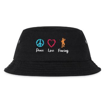 Peace Love Fencing - Kids’ Bucket Hat - black - Front