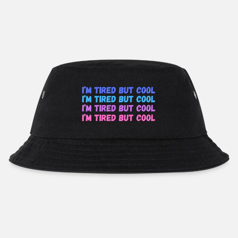 Sentimental Tired But Cool Inschrift - Kinder Bucket Hat - Schwarz