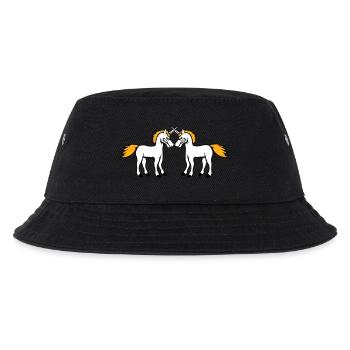 2 Unicorns Fight Evil Angry Attack Duel Team - Kids’ Bucket Hat - black - Front