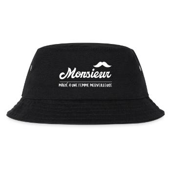 Herr Verheiratet Passendes Liebespaar Ehe - Kinder Bucket Hat - Schwarz - Vorne