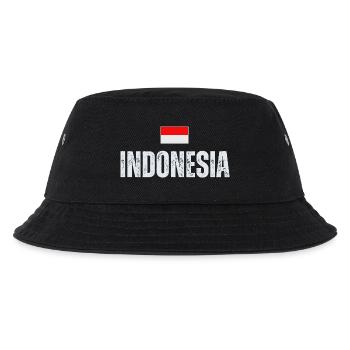 Indonesische Flagge, indonesischer Patriot - Kinder Bucket Hat - Schwarz - Vorne