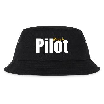 Pilot Bruchpilot Ironie Draufgänger Segelfliegen  - Kinder Bucket Hat - Schwarz - Vorne
