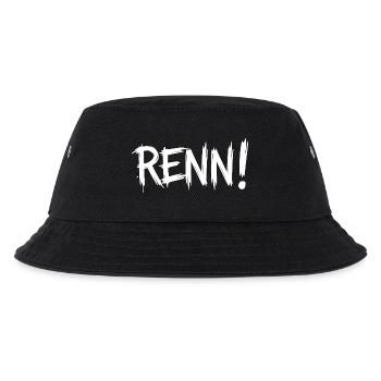 Renn! (Rennen Laufen Joggen Läufer Läuferin)  - Kinder Bucket Hat - Schwarz - Vorne