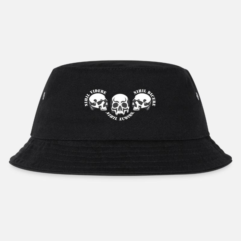 Drei Schädel – Schädel-Trio - Kinder Bucket Hat - Schwarz