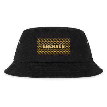 Brenner Gelb Netz Muster - Kinder Bucket Hat - Schwarz - Vorne