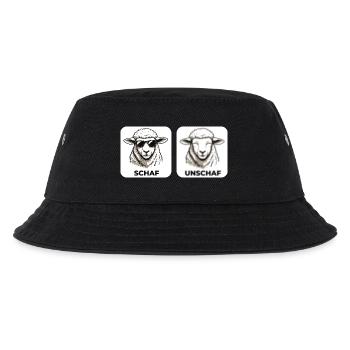 Schaf Unschaf - Wortspiel mit unscharf und Schaf - Kinder Bucket Hat - Schwarz - Vorne