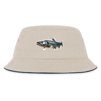Lachs - Kinder Bucket Hat - Natur/Navy - Vorne