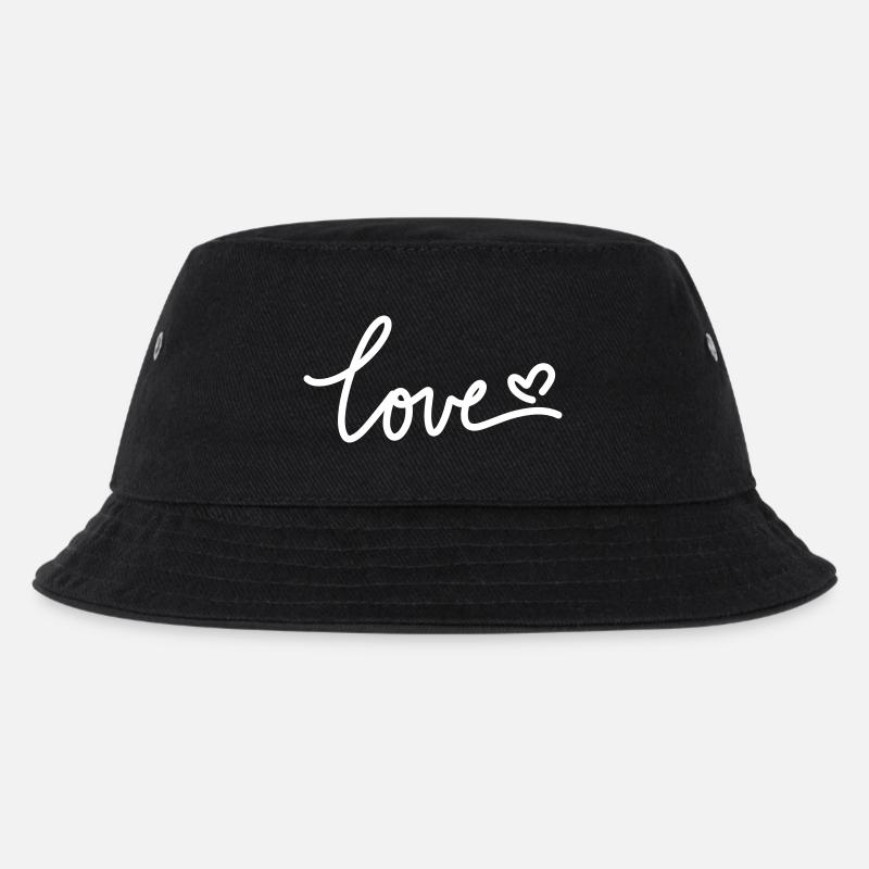 love white - Kinder Bucket Hat - Schwarz