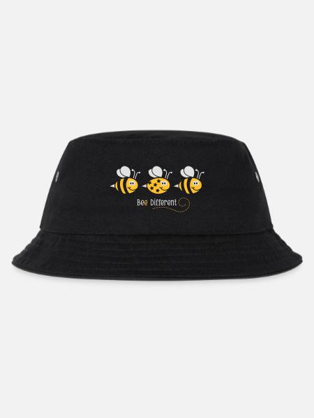 Be different - be yourself - Biene - Bee - 2C - Kinder Bucket Hat - Schwarz