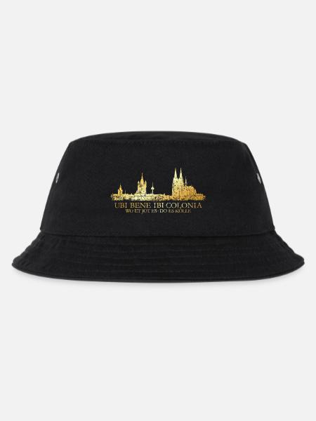 Kölner Skyline mit römischem Köln Spruch Ubi Bene - Kinder Bucket Hat - Schwarz