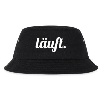 Läuft. Handlettering Script - Kinder Bucket Hat - Schwarz - Vorne