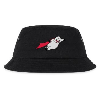 Lustiges Superheld Schaf - Kinder Bucket Hat - Schwarz - Vorne