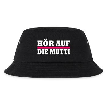 Hör auf die mutti - Kinder Bucket Hat - Schwarz - Vorne