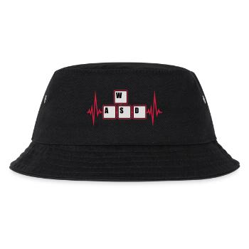 WASD Tastatur Tasten Gamer - Kinder Bucket Hat - Schwarz - Vorne
