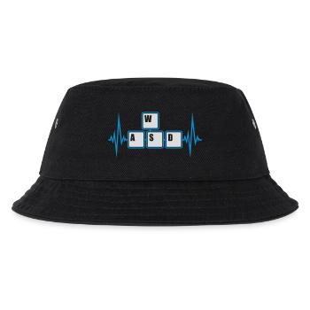 Computer WASD Tastatur Tasten - Kinder Bucket Hat - Schwarz - Vorne
