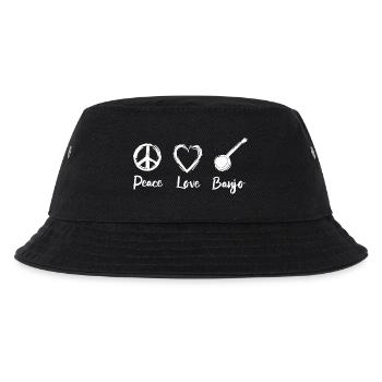 Peace Love Banjo - Kinder Bucket Hat - Schwarz - Vorne