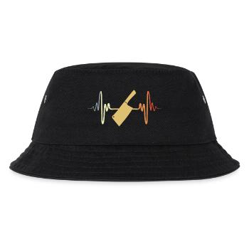 Hackbeil EKG Herzlinie - Kinder Bucket Hat - Schwarz - Vorne