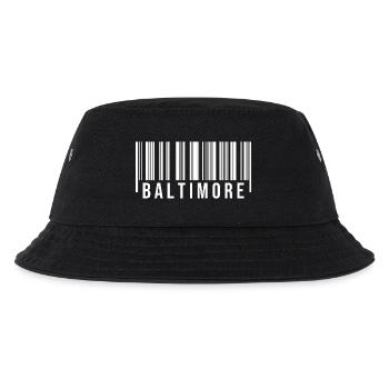 Baltimore Strichcode - Kinder Bucket Hat - Schwarz - Vorne