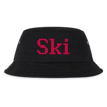Ski Knitwear Winter Ski Holiday Pattern Alps Snow - Kids’ Bucket Hat - black - Front