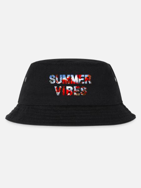 Summer Vibes Poppy - Kinder Bucket Hat - Schwarz
