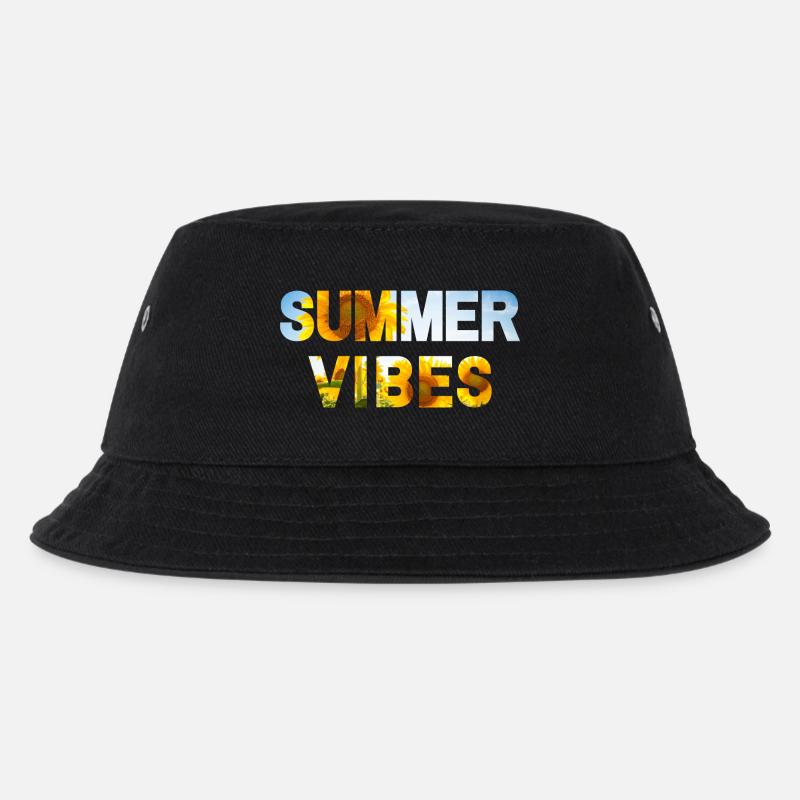 Summer Vibes Sunflower - Kinder Bucket Hat - Schwarz