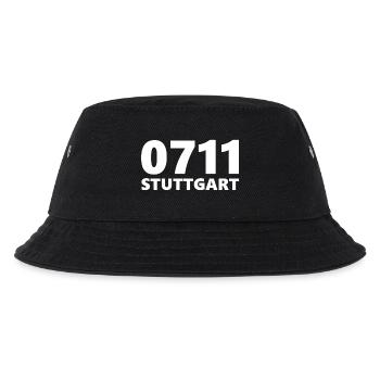 0711 Vorwahl Stuttgart Neckar Schwaben - Kinder Bucket Hat - Schwarz - Vorne