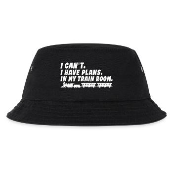 Ich kann nicht, ich habe Pläne in meinem Zugzimmer - Kinder Bucket Hat - Schwarz - Vorne
