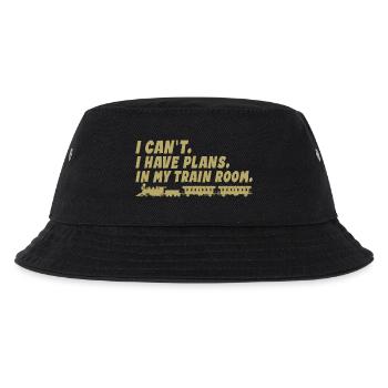 Ich kann nicht, ich habe Pläne in meinem Zugzimmer - Kinder Bucket Hat - Schwarz - Vorne