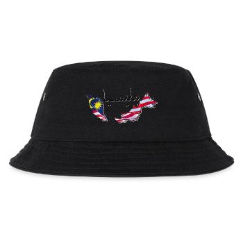 Malaysia Flagge in der Malaysia Landkarte MY - Kinder Bucket Hat - Schwarz - Vorne
