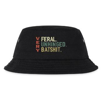 Sehr wild Sehr verrückt Sehr Batshit | Komisch - Kinder Bucket Hat - Schwarz - Vorne