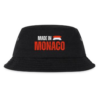 Hergestellt in Monaco, monegassischer Stolz - Kinder Bucket Hat - Schwarz - Vorne