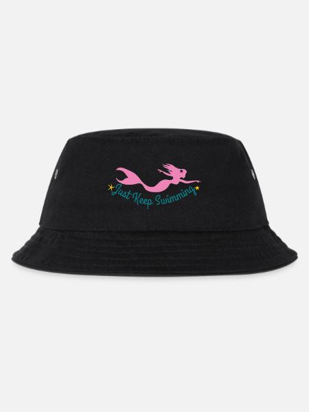 Unterwasser-Meerjungfrau mit motivierendem Zitat - Kinder Bucket Hat - Schwarz