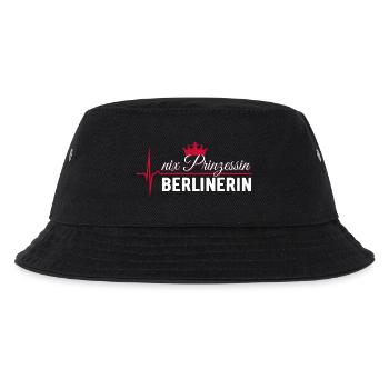 Nix Prinzessin - Berlinerin - EKG Puls Geschenk - Kinder Bucket Hat - Schwarz - Vorne