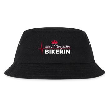 Nix Prinzessin - Bikerin - EKG Puls Geschenk - Kinder Bucket Hat - Schwarz - Vorne