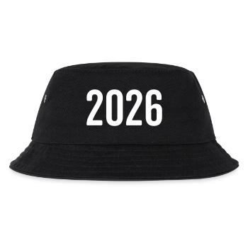 2026 Jahreszahl Ziffer - Kinder Bucket Hat - Schwarz - Vorne