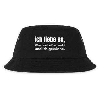 Ich liebe es, wenn meine Frau zockt – Gamer Ehe - Kinder Bucket Hat - Schwarz - Vorne