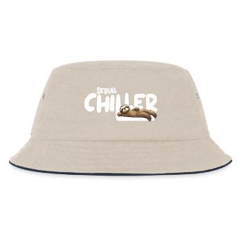 Sloth Serial Chiller – Funny Sloth Tee - Kids’ Bucket Hat - ecru/navy - Front