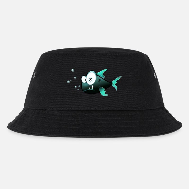 Fisch - Kinder Bucket Hat - Schwarz