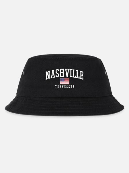 Nashville Vintage Bogen USA-Flagge - Kinder Bucket Hat - Schwarz