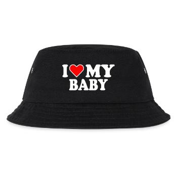 I love my baby - Kinder Bucket Hat - Schwarz - Vorne