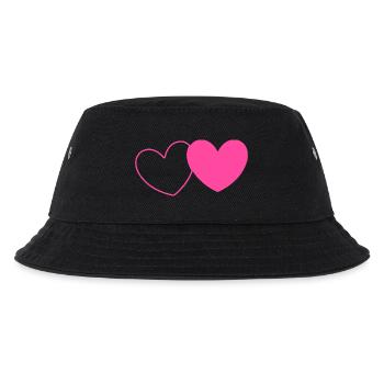 Valentinstag Rosa Herz, Valentinstag Geschenk - Kinder Bucket Hat - Schwarz - Vorne