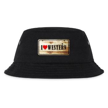 Ich liebe Western Vintage Schild - Kinder Bucket Hat - Schwarz - Vorne
