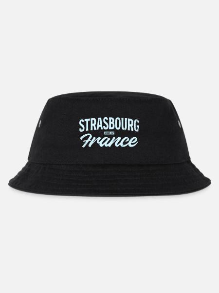 Strasbourg France Vintage Script - Kinder Bucket Hat - Schwarz