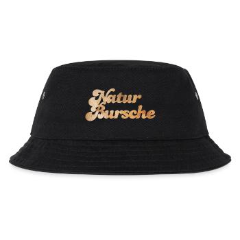 Naturbursche Handschrift Holz Maserung Outdoor Fan - Kinder Bucket Hat - Schwarz - Vorne