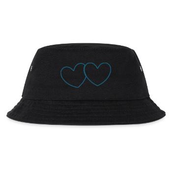 blue heart valentine's day - Kids’ Bucket Hat - black - Front